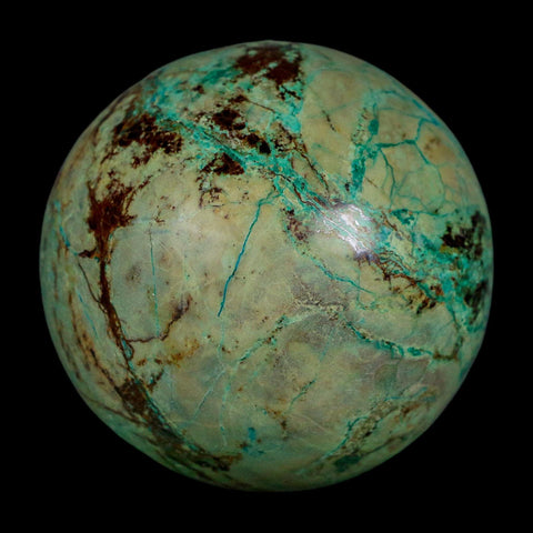 XL 63MM Polished Chrysocolla And Malachite Mineral Sphere Peru - Fossil Age Minerals