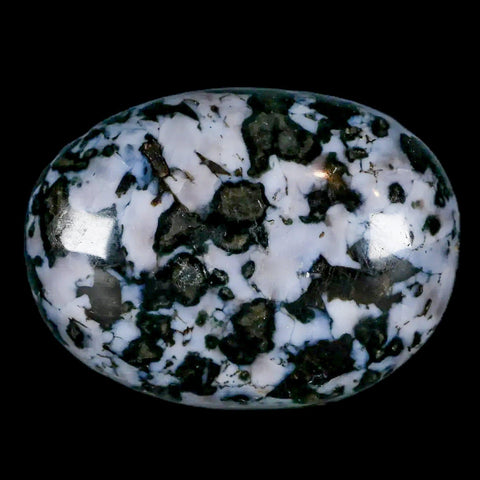 2.2" Natural Gabbro Polished Palm Stone Mineral Calcium Plagioclase Madagascar - Fossil Age Minerals