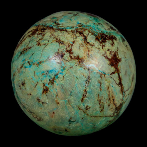 XL 63MM Polished Chrysocolla And Malachite Mineral Sphere Peru - Fossil Age Minerals