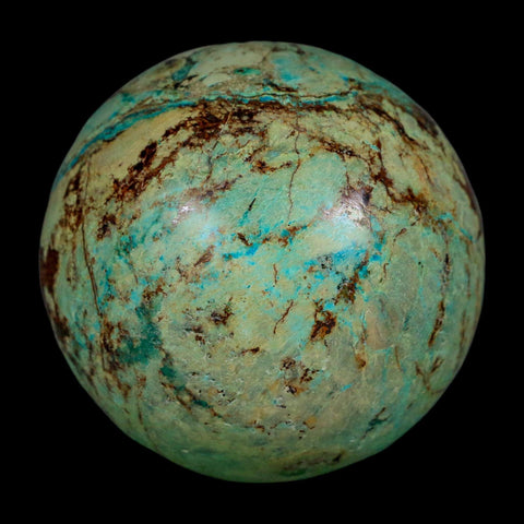 XL 63MM Polished Chrysocolla And Malachite Mineral Sphere Peru - Fossil Age Minerals