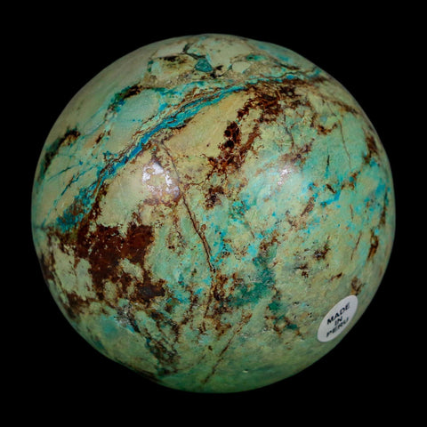 XL 63MM Polished Chrysocolla And Malachite Mineral Sphere Peru - Fossil Age Minerals