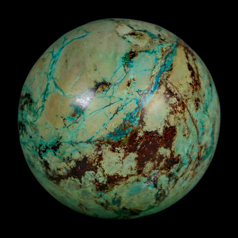 XL 63MM Polished Chrysocolla And Malachite Mineral Sphere Peru - Fossil Age Minerals