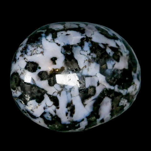 2" Natural Gabbro Polished Palm Stone Mineral Calcium Plagioclase Madagascar - Fossil Age Minerals