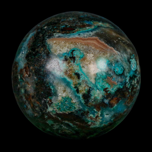 XL 61MM Polished Chrysocolla, Malachite, Crystal Mineral Sphere Peru