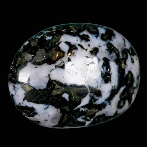 2" Natural Gabbro Polished Palm Stone Mineral Calcium Plagioclase Madagascar - Fossil Age Minerals