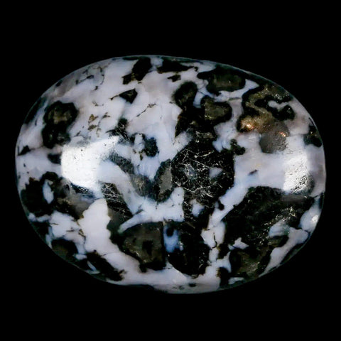 2" Natural Gabbro Polished Palm Stone Mineral Calcium Plagioclase Madagascar - Fossil Age Minerals