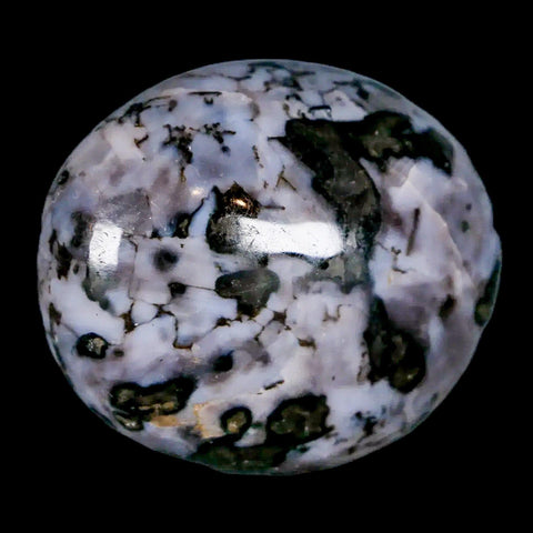 1.7" Natural Gabbro Polished Palm Stone Mineral Calcium Plagioclase Madagascar - Fossil Age Minerals