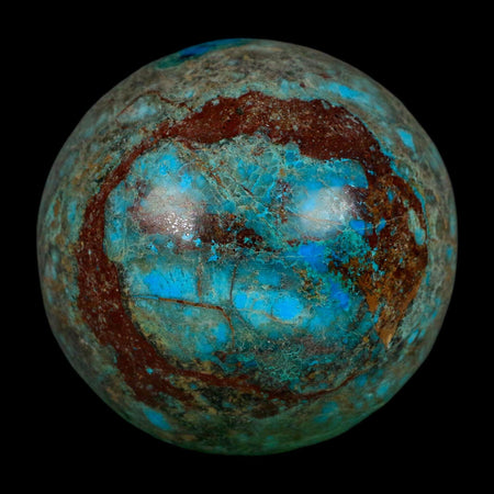 XL 65MM Polished Chrysocolla, Malachite, Crystal Mineral Sphere Peru