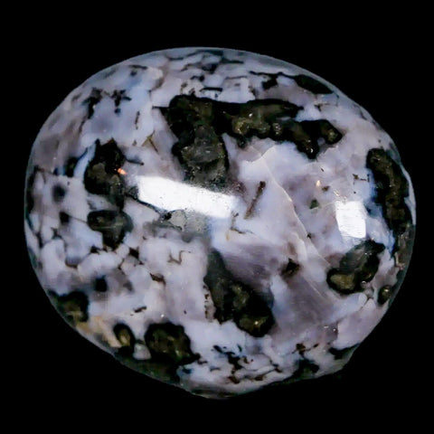 1.7" Natural Gabbro Polished Palm Stone Mineral Calcium Plagioclase Madagascar - Fossil Age Minerals