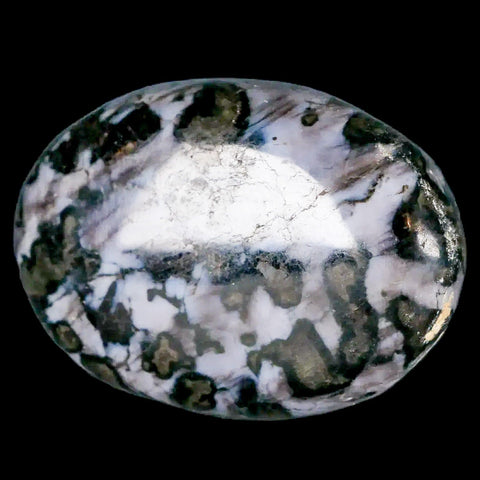 2.1" Natural Gabbro Polished Palm Stone Mineral Calcium Plagioclase Madagascar - Fossil Age Minerals