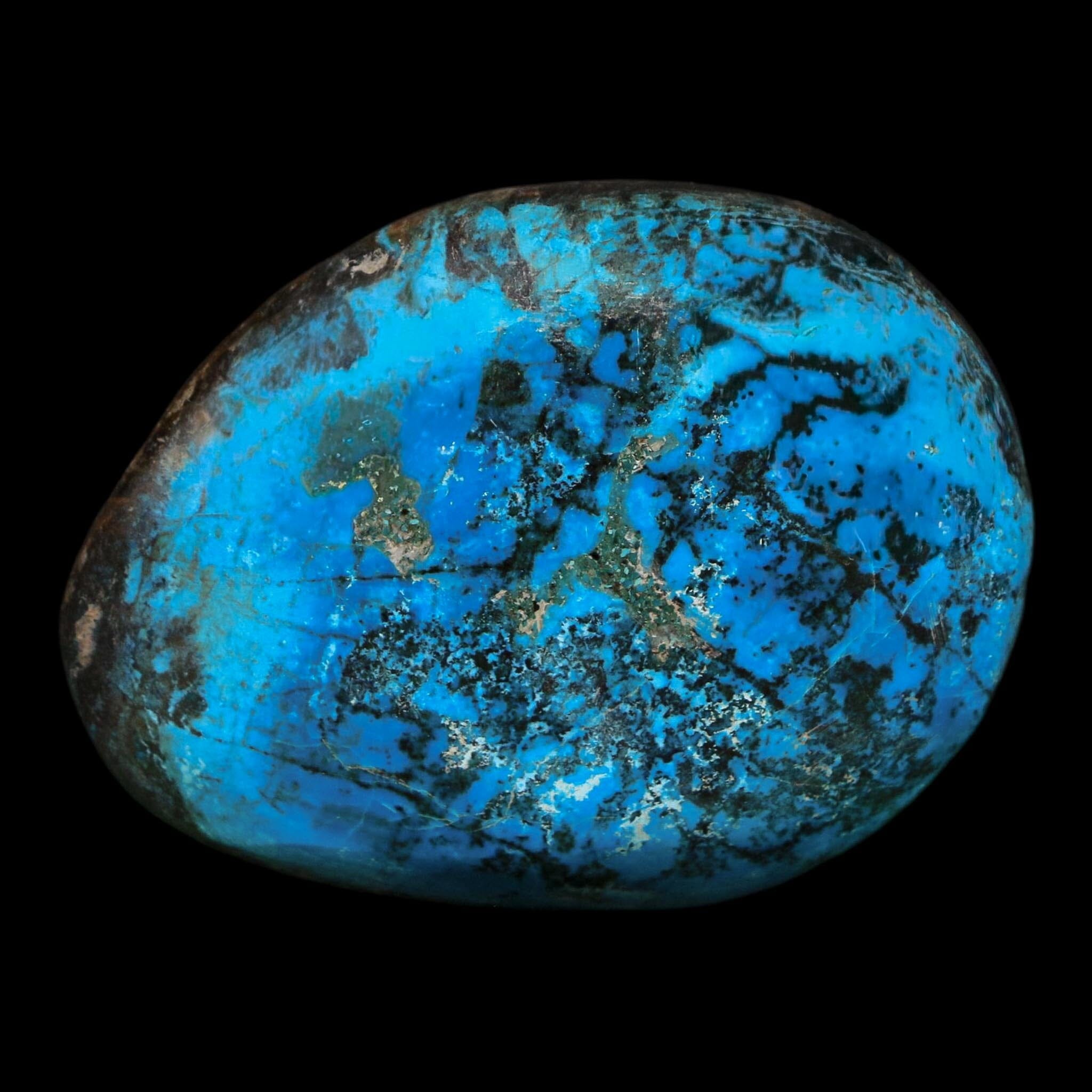 2.4" Chrysocolla Palm Stone Polished Free Form Blue And Teal Color Location Peru