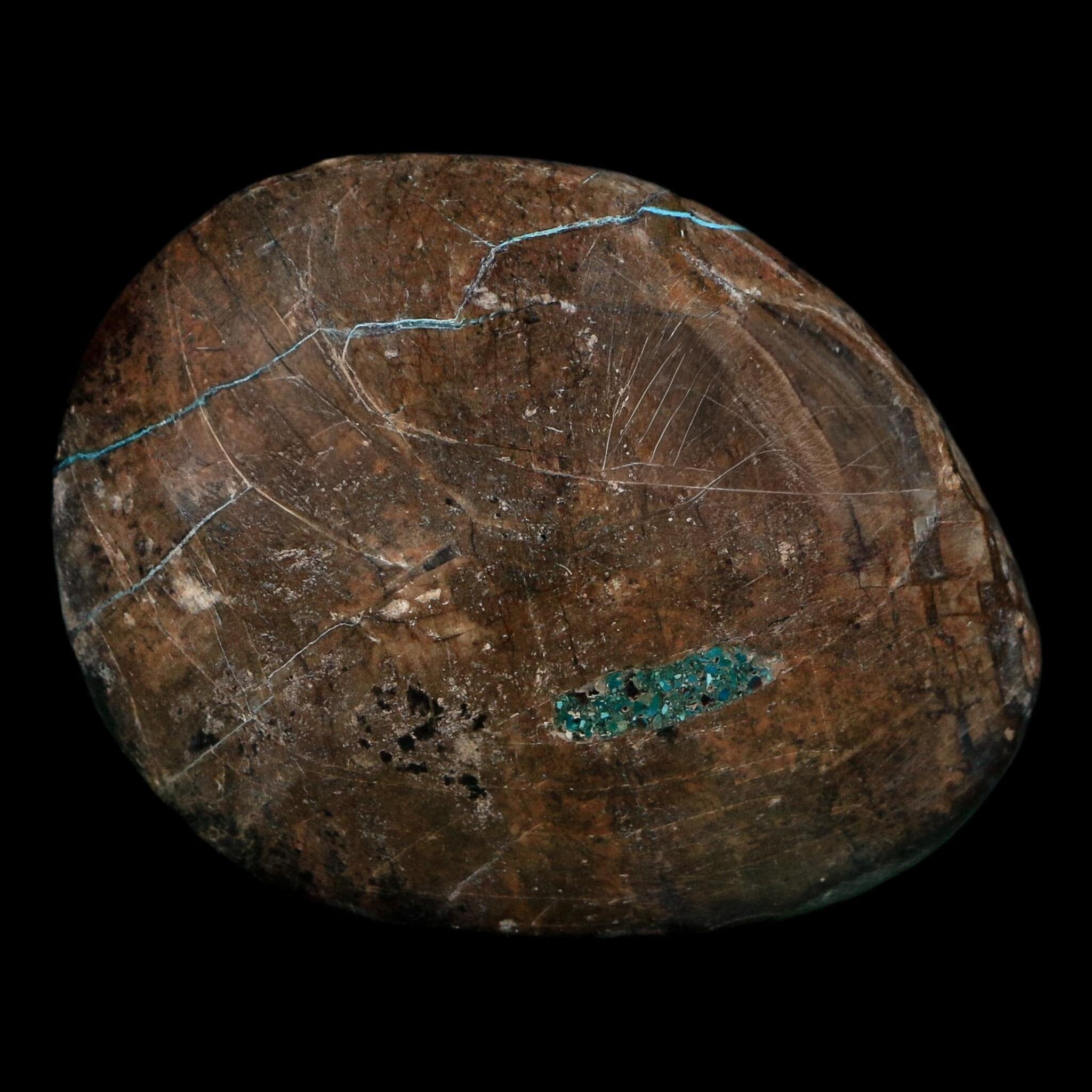2.4" Chrysocolla Palm Stone Polished Free Form Blue And Teal Color Location Peru