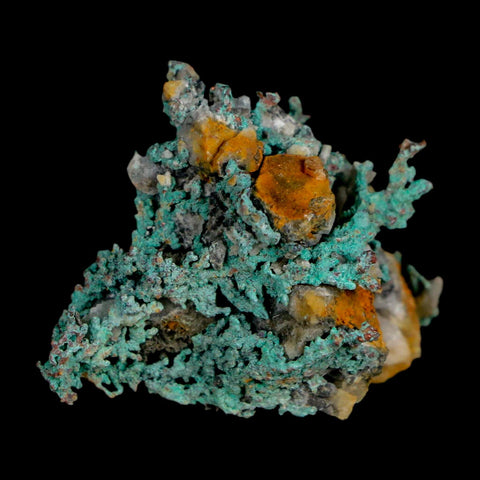 1.5" Rough Native Copper And Crystal Quartz Matrix Mineral Specimen Morocco - Fossil Age Minerals