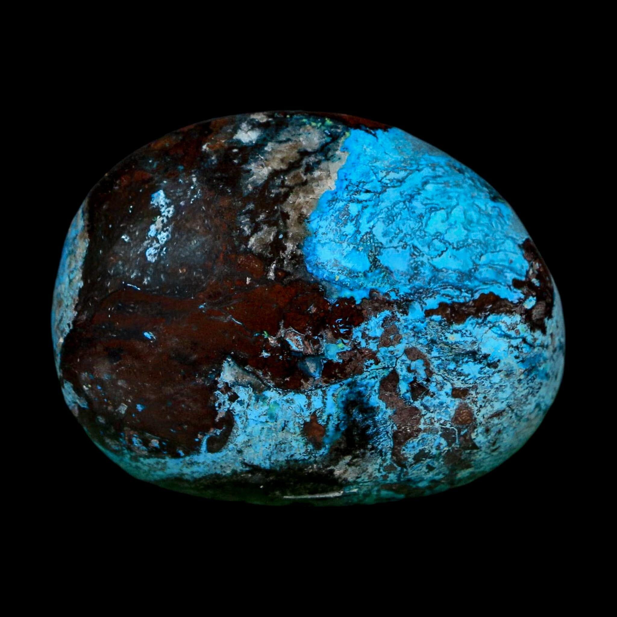 2" Chrysocolla Palm Stone Polished Free Form Blue And Teal Color Location Peru