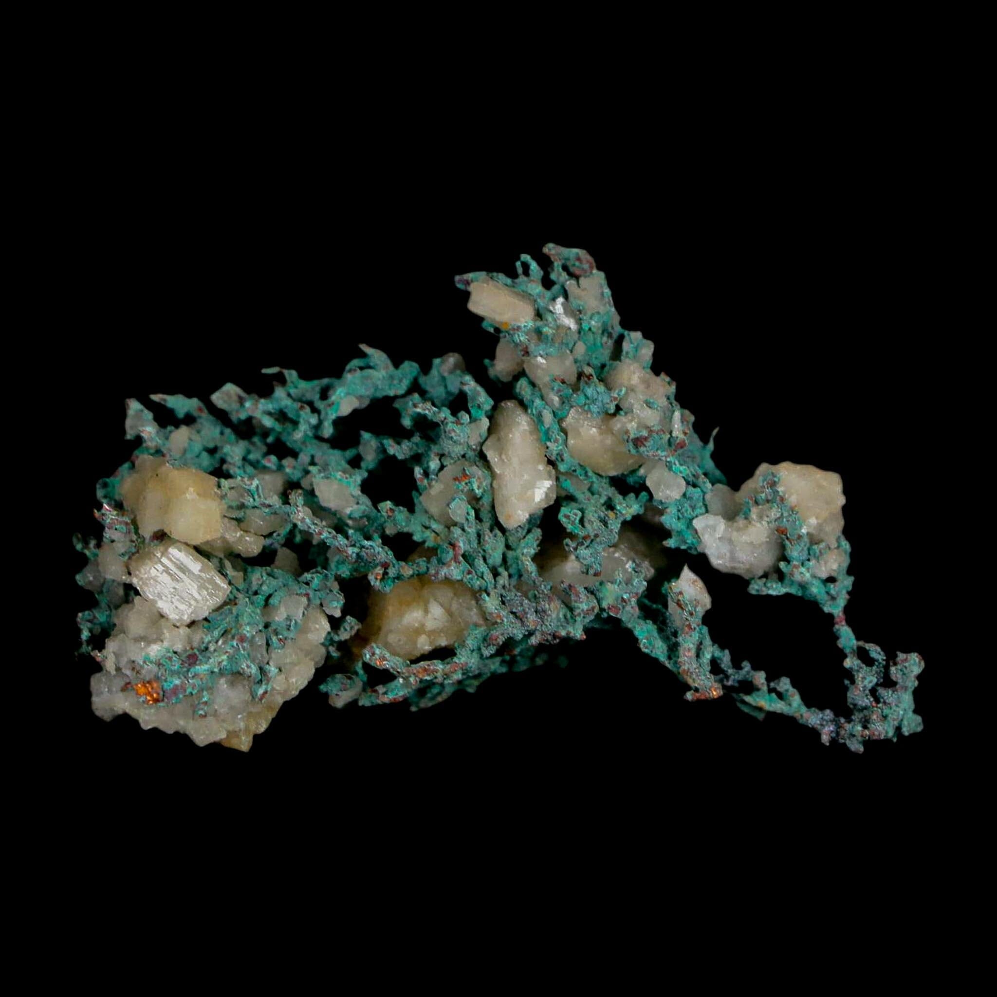 1.6" Rough Native Copper And Crystal Quartz Matrix Mineral Specimen Morocco - Fossil Age Minerals