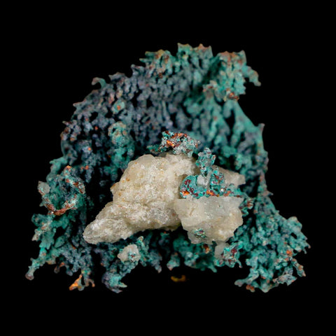 1.4" Rough Native Copper And Crystal Quartz Matrix Mineral Specimen Morocco - Fossil Age Minerals