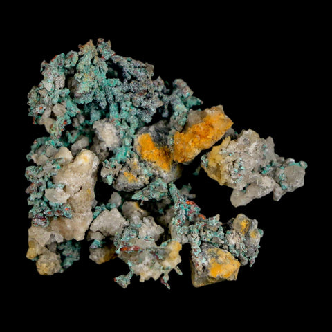 1.3" Rough Native Copper And Crystal Quartz Matrix Mineral Specimen Morocco - Fossil Age Minerals