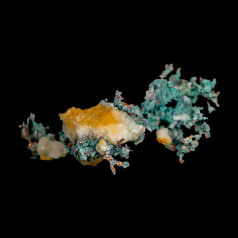 1.7" Rough Native Copper And Crystal Quartz Matrix Mineral Specimen Morocco - Fossil Age Minerals