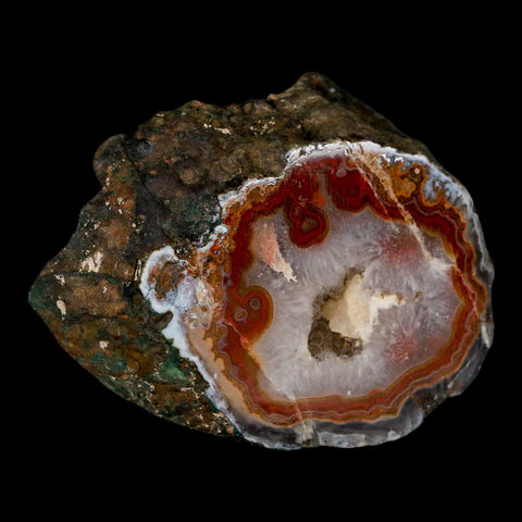2.6" Polished Cut Agate Geode Crystal Quarts Chalcedony Mineral Specimen - Fossil Age Minerals