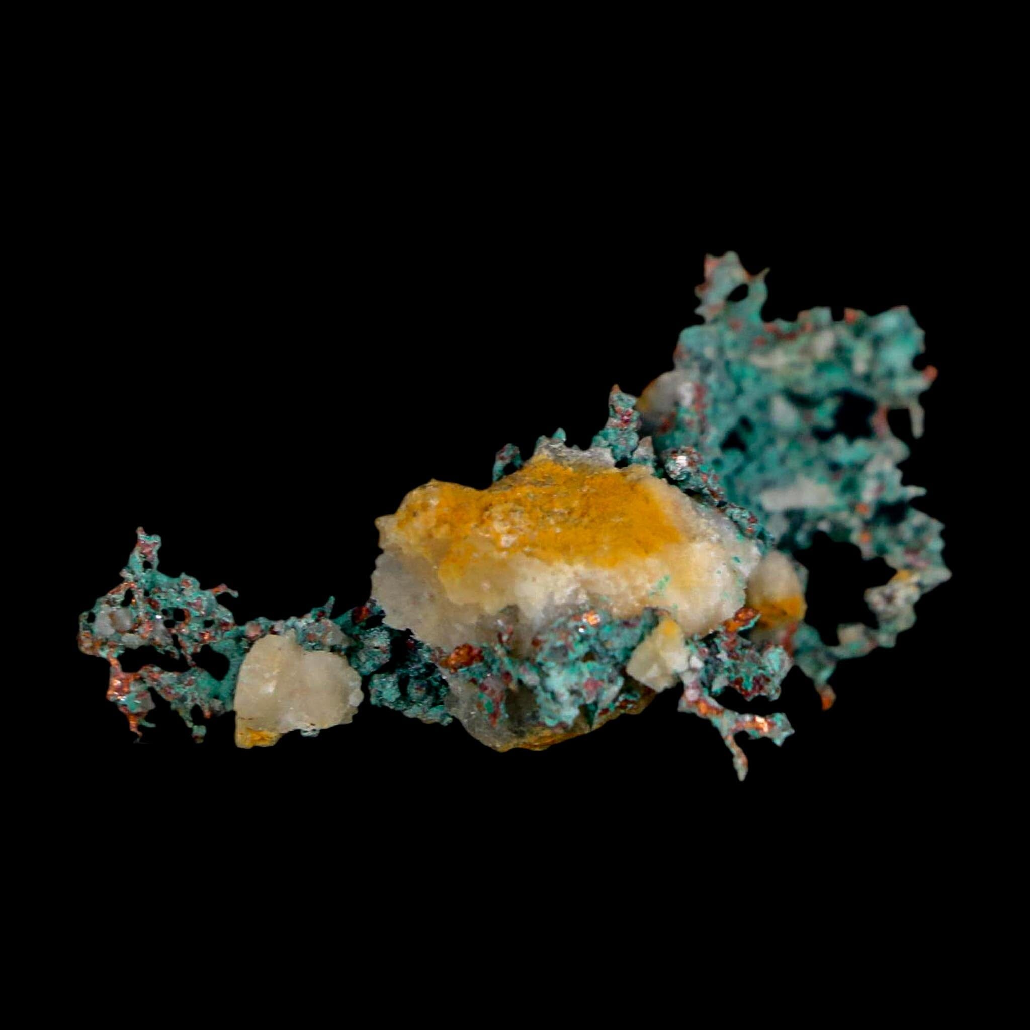 1.7" Rough Native Copper And Crystal Quartz Matrix Mineral Specimen Morocco - Fossil Age Minerals