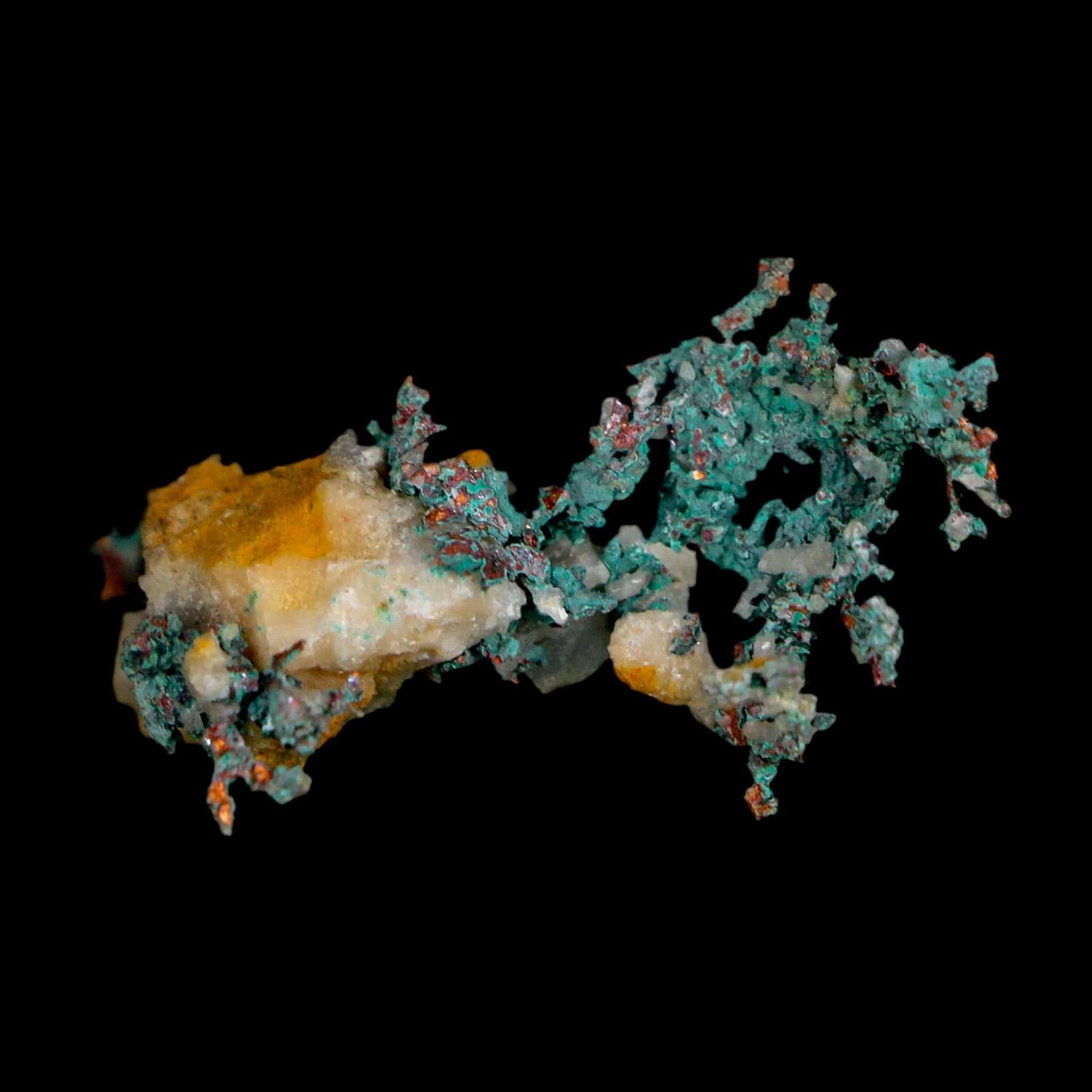 1.7" Rough Native Copper And Crystal Quartz Matrix Mineral Specimen Morocco - Fossil Age Minerals