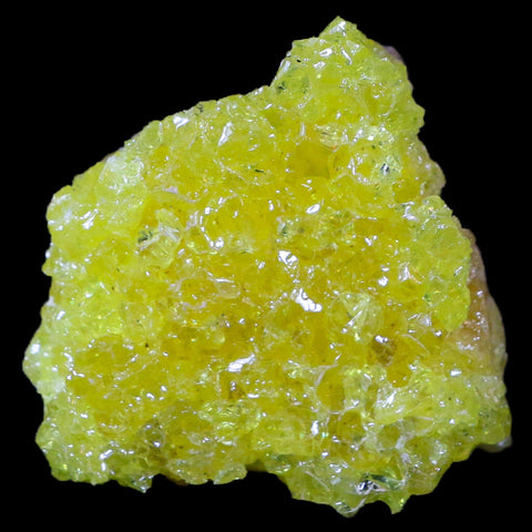 1.8" Rough Bright Yellow Sulfur Crystal Cluster On Matrix El Desierto Mine Bolivia - Fossil Age Minerals