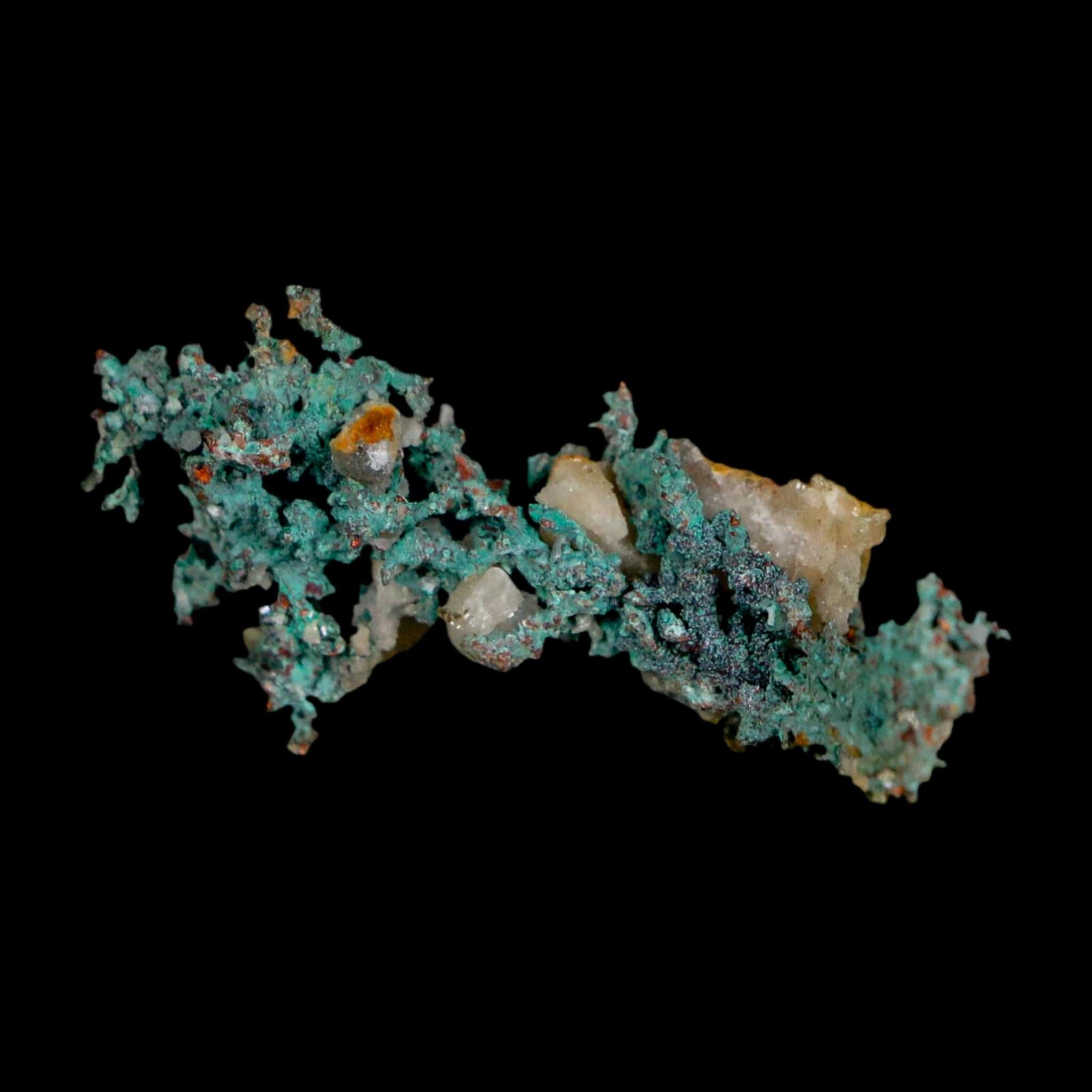 1.7" Rough Native Copper And Crystal Quartz Matrix Mineral Specimen Morocco - Fossil Age Minerals