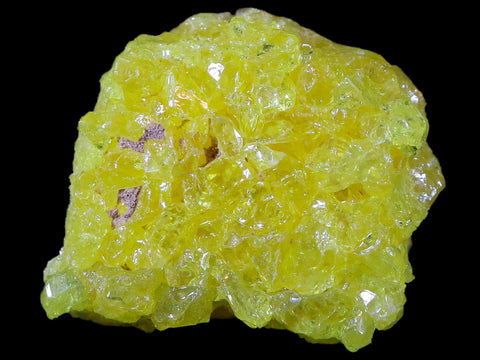 1.6" Rough Bright Yellow Sulfur Crystal Cluster On Matrix El Desierto Mine Bolivia - Fossil Age Minerals