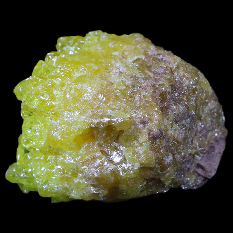 1.6" Rough Bright Yellow Sulfur Crystal Cluster On Matrix El Desierto Mine Bolivia - Fossil Age Minerals