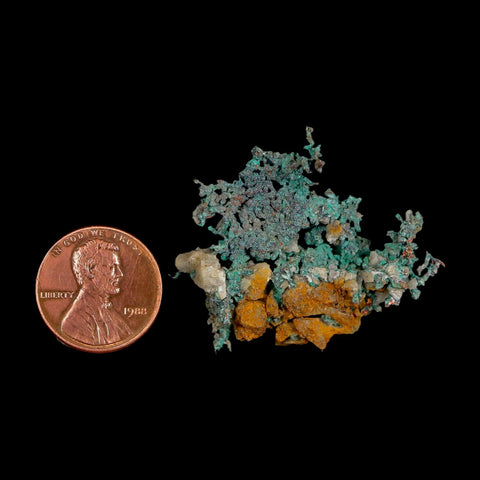 1.6" Rough Native Copper And Crystal Quartz Matrix Mineral Specimen Morocco - Fossil Age Minerals