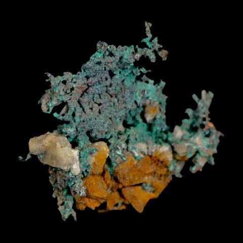 1.6" Rough Native Copper And Crystal Quartz Matrix Mineral Specimen Morocco - Fossil Age Minerals