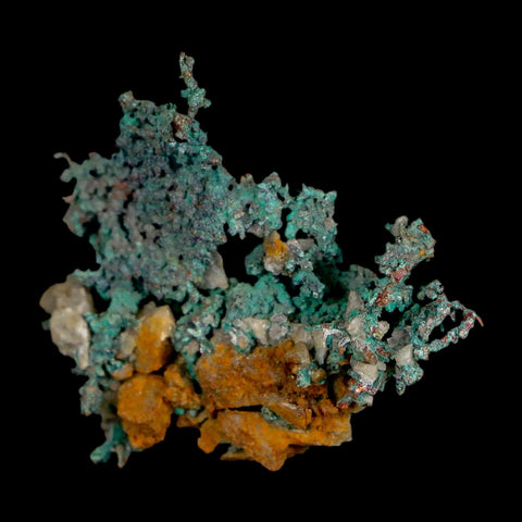 1.6" Rough Native Copper And Crystal Quartz Matrix Mineral Specimen Morocco - Fossil Age Minerals