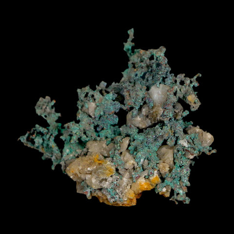 1.6" Rough Native Copper And Crystal Quartz Matrix Mineral Specimen Morocco - Fossil Age Minerals