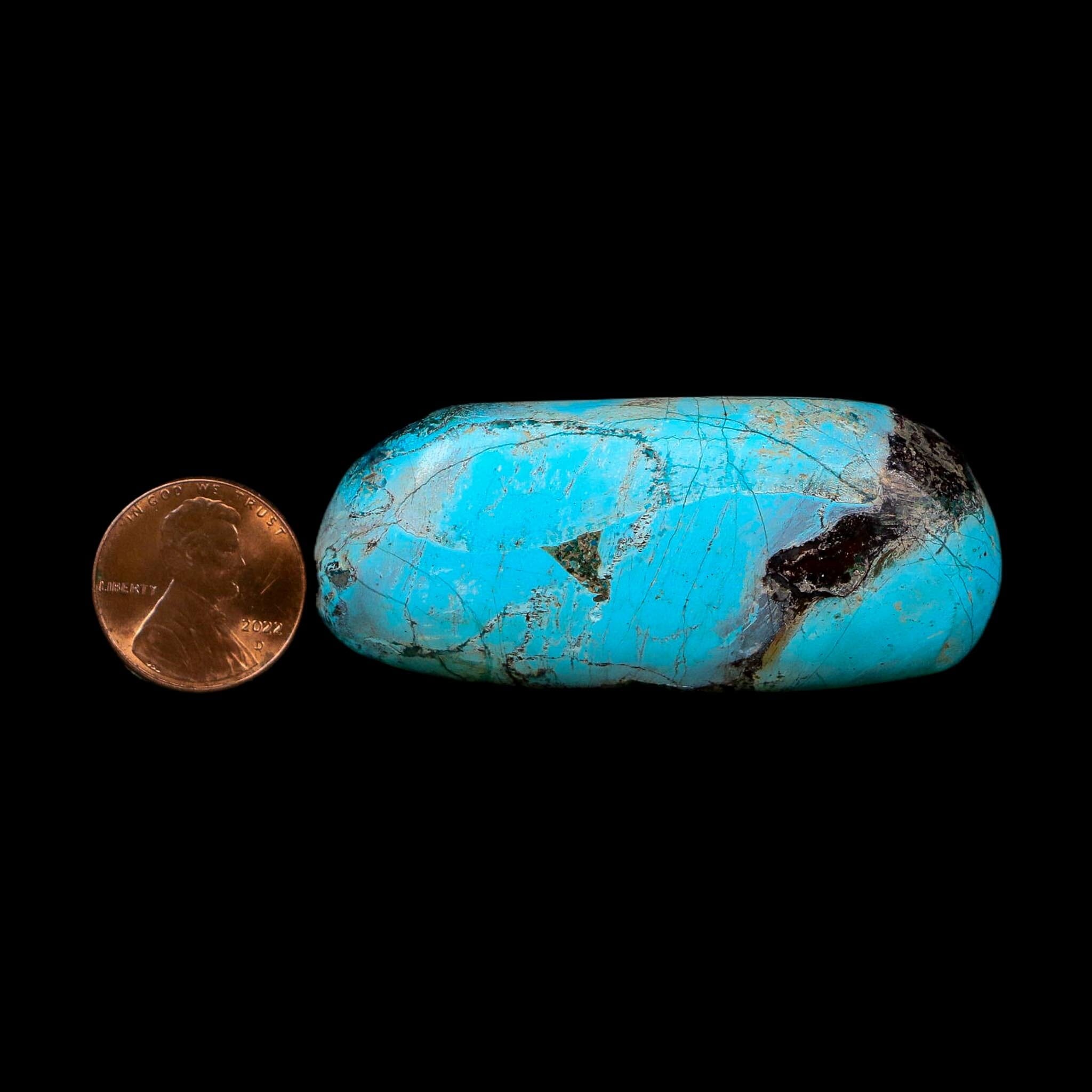2.4" Chrysocolla Palm Stone Polished Free Form Blue And Teal Color Location Peru