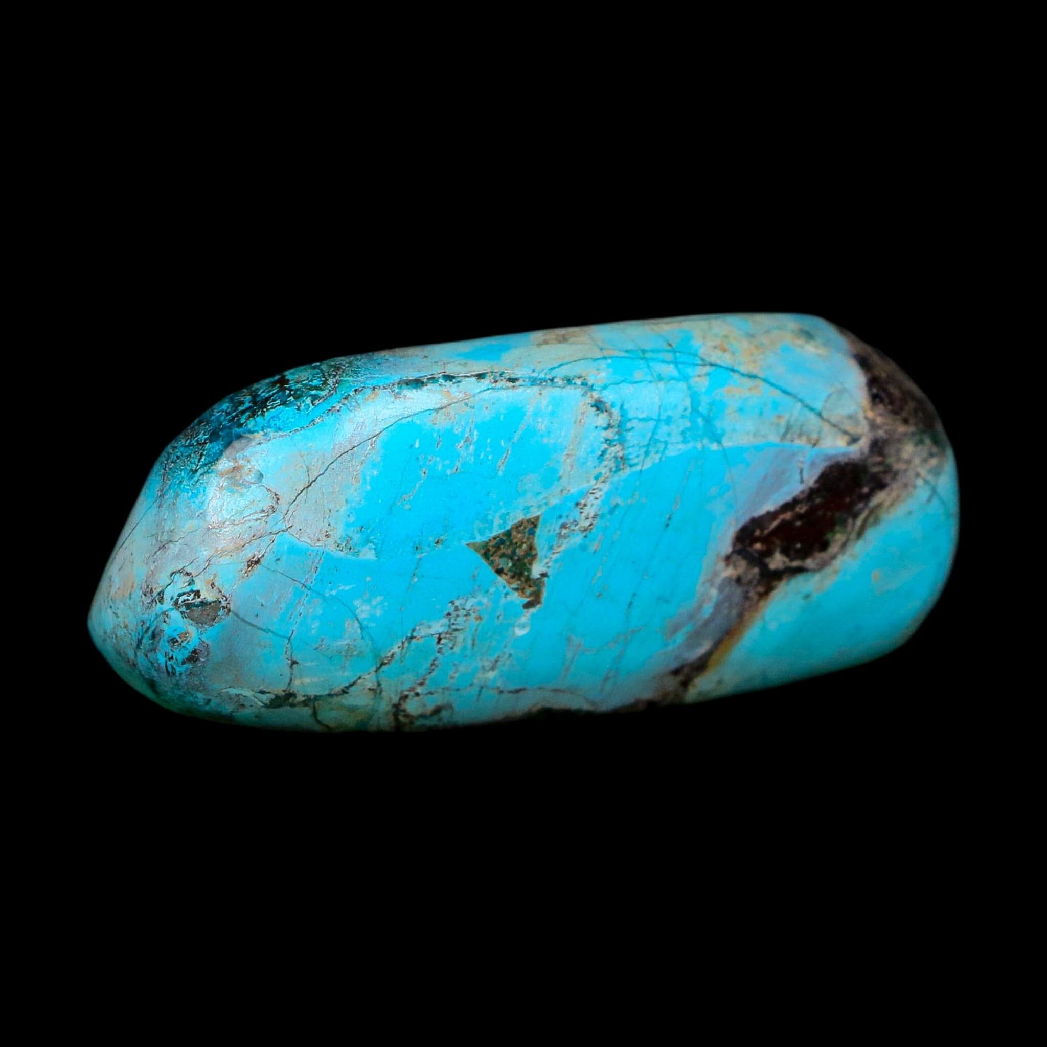 2.4" Chrysocolla Palm Stone Polished Free Form Blue And Teal Color Location Peru
