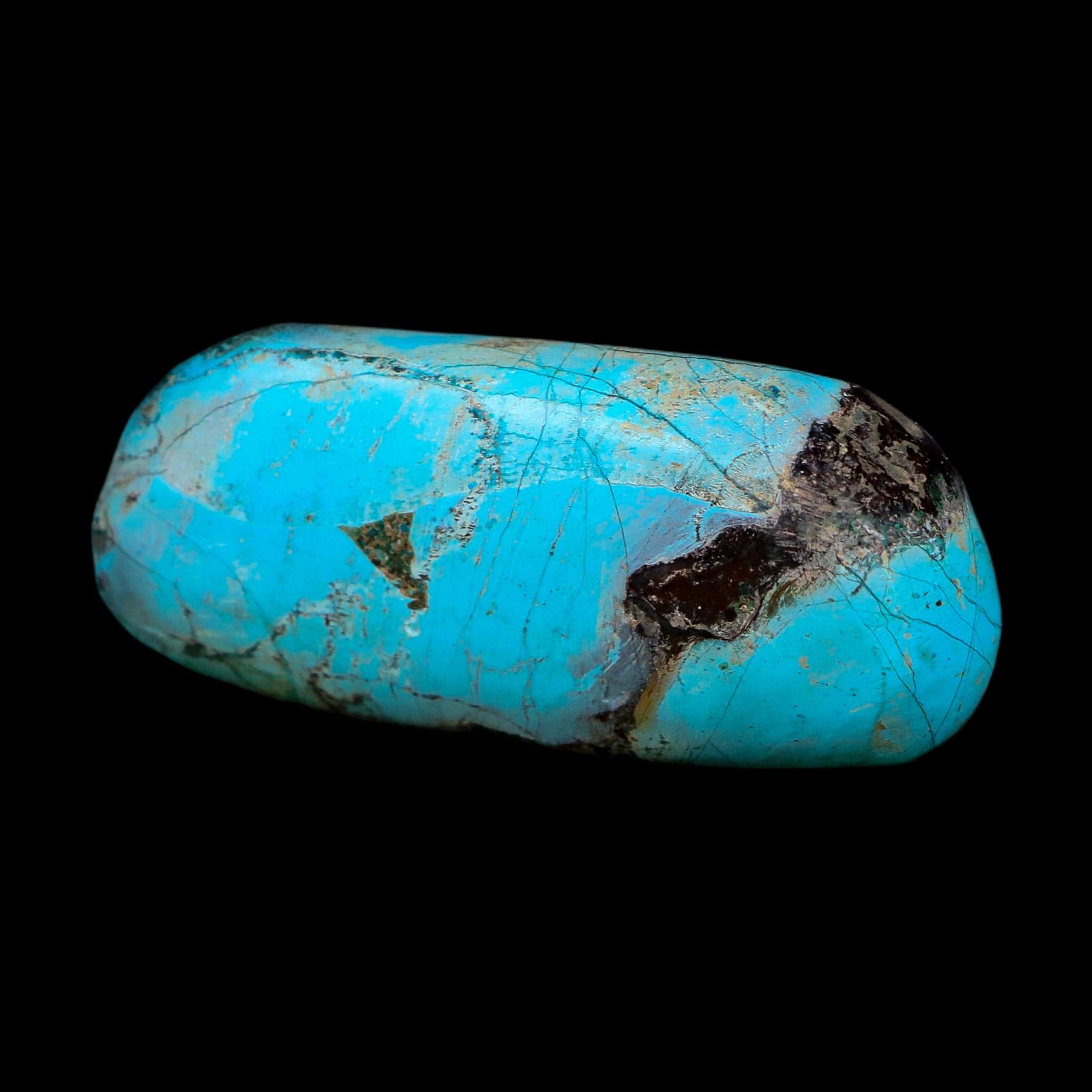 2.4" Chrysocolla Palm Stone Polished Free Form Blue And Teal Color Location Peru
