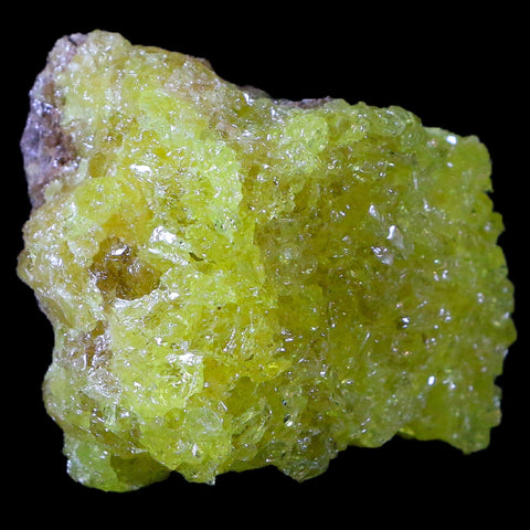 1.8" Rough Bright Yellow Sulfur Crystal Cluster On Matrix El Desierto Mine Bolivia - Fossil Age Minerals
