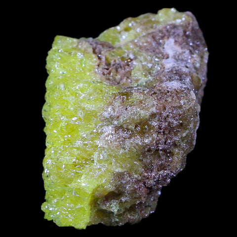 1.8" Rough Bright Yellow Sulfur Crystal Cluster On Matrix El Desierto Mine Bolivia - Fossil Age Minerals
