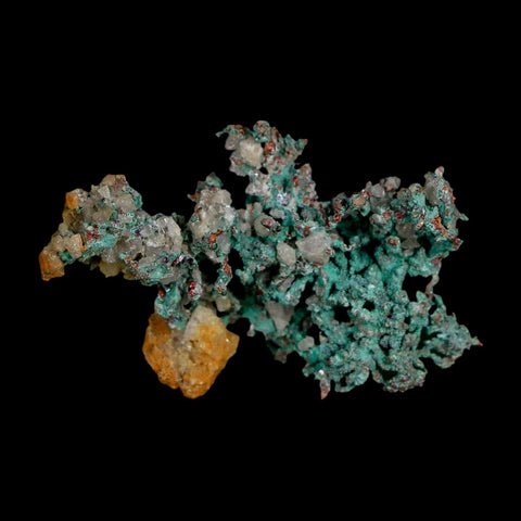 1.4" Rough Native Copper And Crystal Quartz Matrix Mineral Specimen Morocco - Fossil Age Minerals