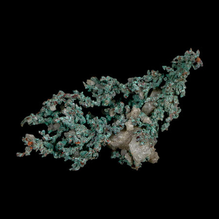 1.4" Rough Native Copper And Crystal Quartz Matrix Mineral Specimen Morocco