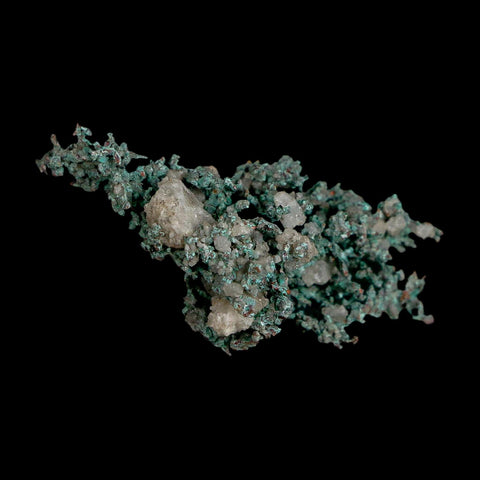 1.4" Rough Native Copper And Crystal Quartz Matrix Mineral Specimen Morocco - Fossil Age Minerals
