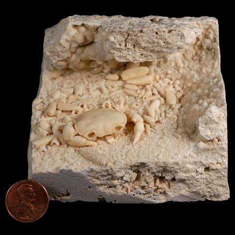 2" Potaman Sp Fossil Freshwater Crab In Travertine Denizli Basin Southwest Turkey - Fossil Age Minerals