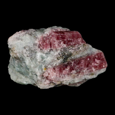 2.2" Natural Rough Pink Tourmaline on Crystal Quartz Mineral Specimen Brazil - Fossil Age Minerals