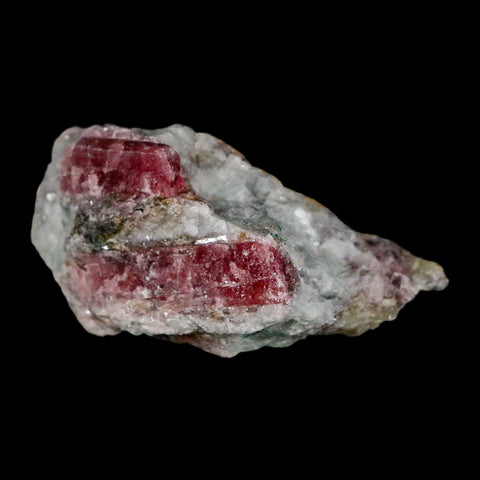 2.2" Natural Rough Pink Tourmaline on Crystal Quartz Mineral Specimen Brazil - Fossil Age Minerals