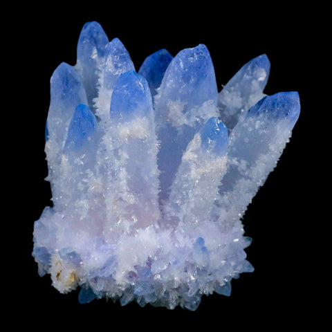 2.7" Ice Blue Phantom Ghost Quartz Crystal, Chlorite Cluster Mineral Specimen - Fossil Age Minerals