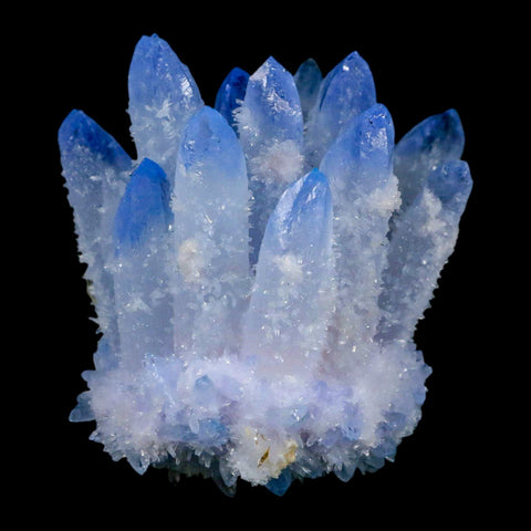 2.7" Ice Blue Phantom Ghost Quartz Crystal, Chlorite Cluster Mineral Specimen - Fossil Age Minerals