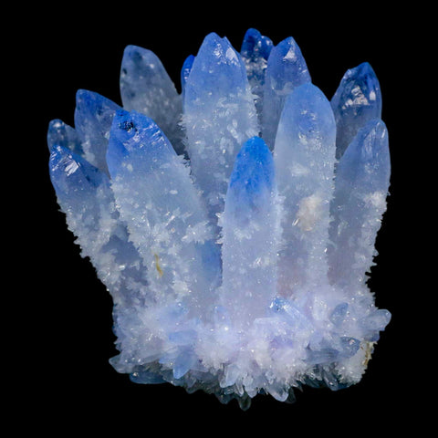 2.7" Ice Blue Phantom Ghost Quartz Crystal, Chlorite Cluster Mineral Specimen - Fossil Age Minerals