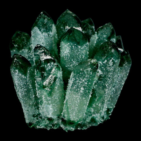 3.6" Green Phantom Ghost Quartz Crystal, Chlorite Cluster Mineral Specimen - Fossil Age Minerals