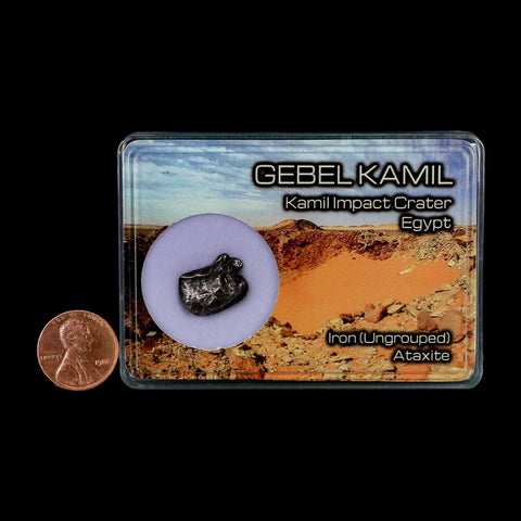0.6" Gebel Kamil Egypt Meteorite Specimen 5000 Yrs Old Meteorites 4.19 Grams Display - Fossil Age Minerals