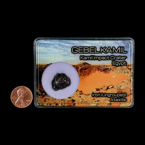 0.6" Gebel Kamil Egypt Meteorite Specimen 5000 Yrs Old Meteorites 4.53 Grams Display - Fossil Age Minerals